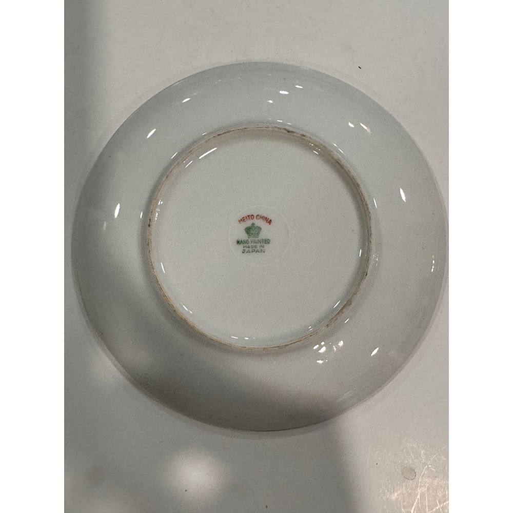 Meito China Hand Painted Floral Plate Purple  Gold Rim T Hori Japan 7.75in - Picture 6 of 6